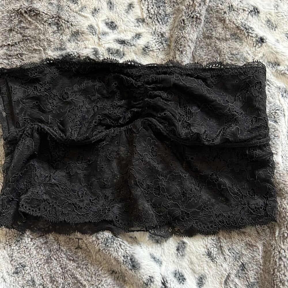 VTG Victoria’s‎ Secret PINK black lace bandeau bra sz S - Picture 6 of 7